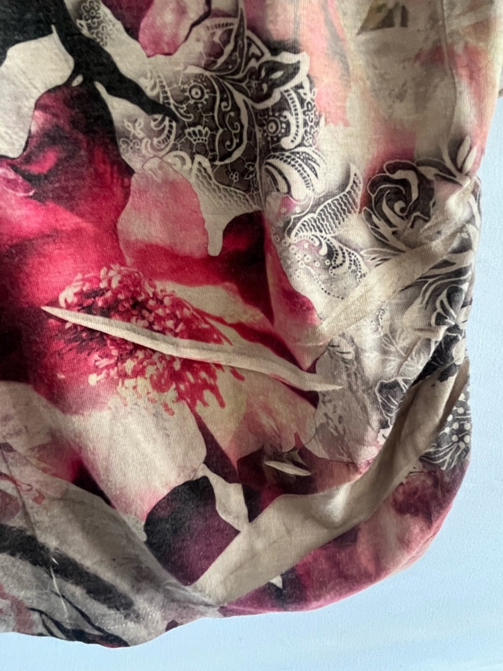 Espresso Floral Flutter Sleeve Studded Whimsical Boho Top L - Picture 8 of 10